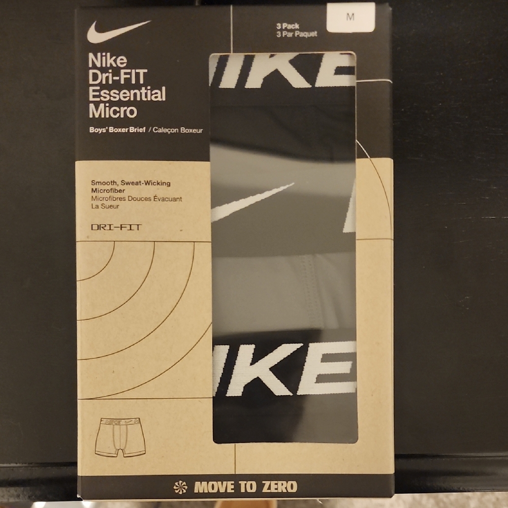 Boys Nike Dri-FIT Essential Micro Boxer Briefs - Black